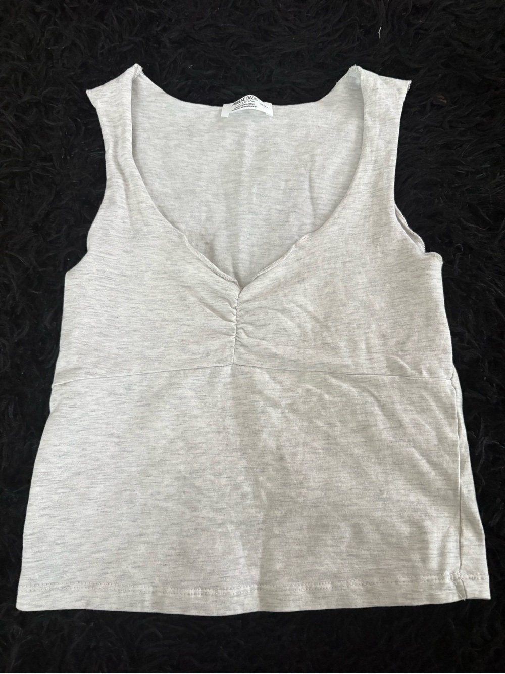 Ardene Light Gray V-Neck Ruched Tank Top